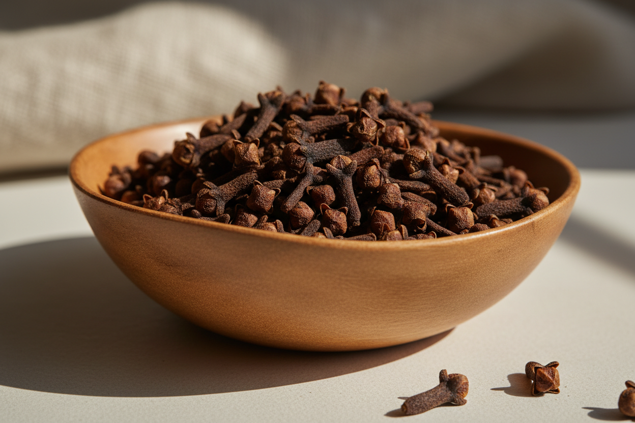 Kruidnagel heel in een kom