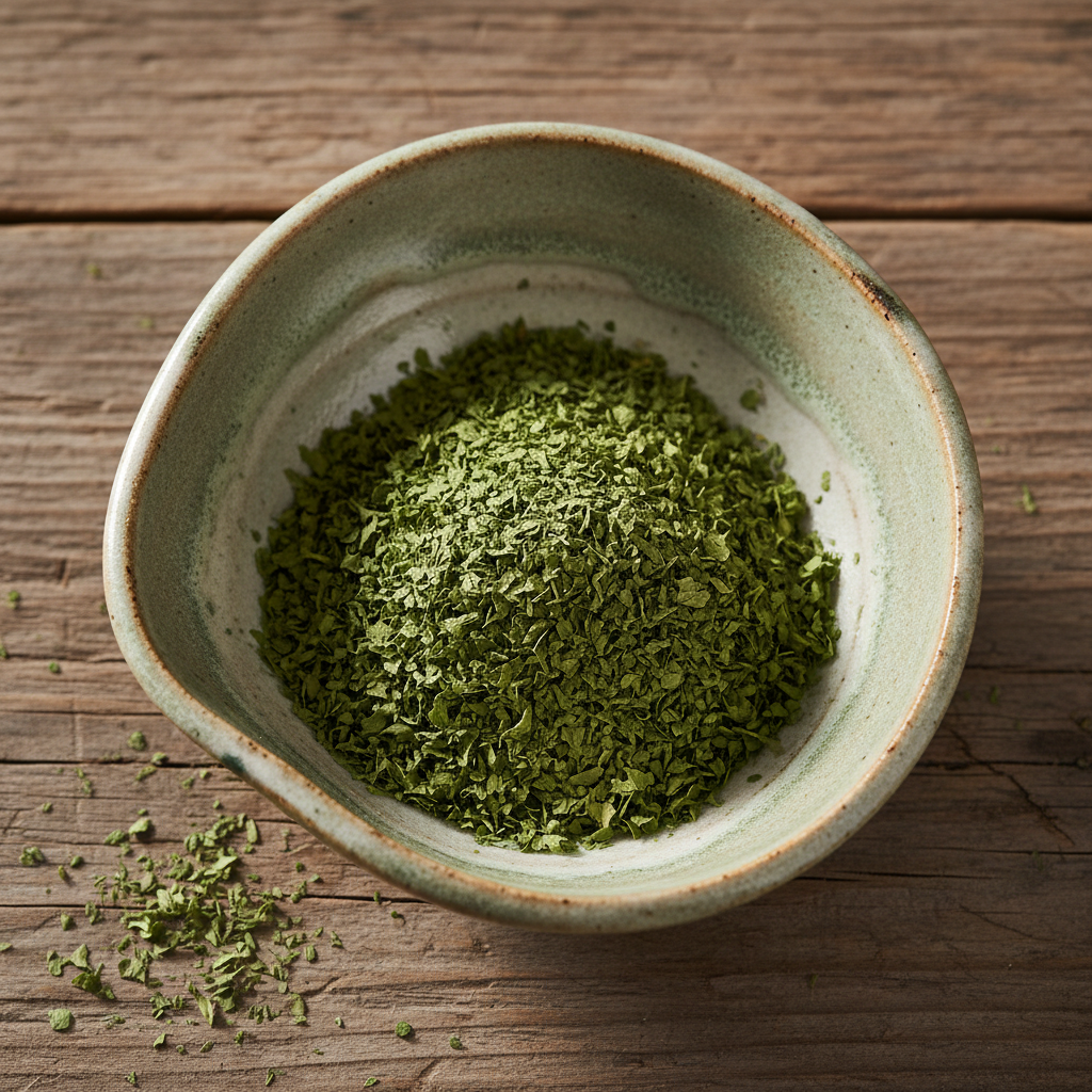 Peterselie gedroogd in een kom