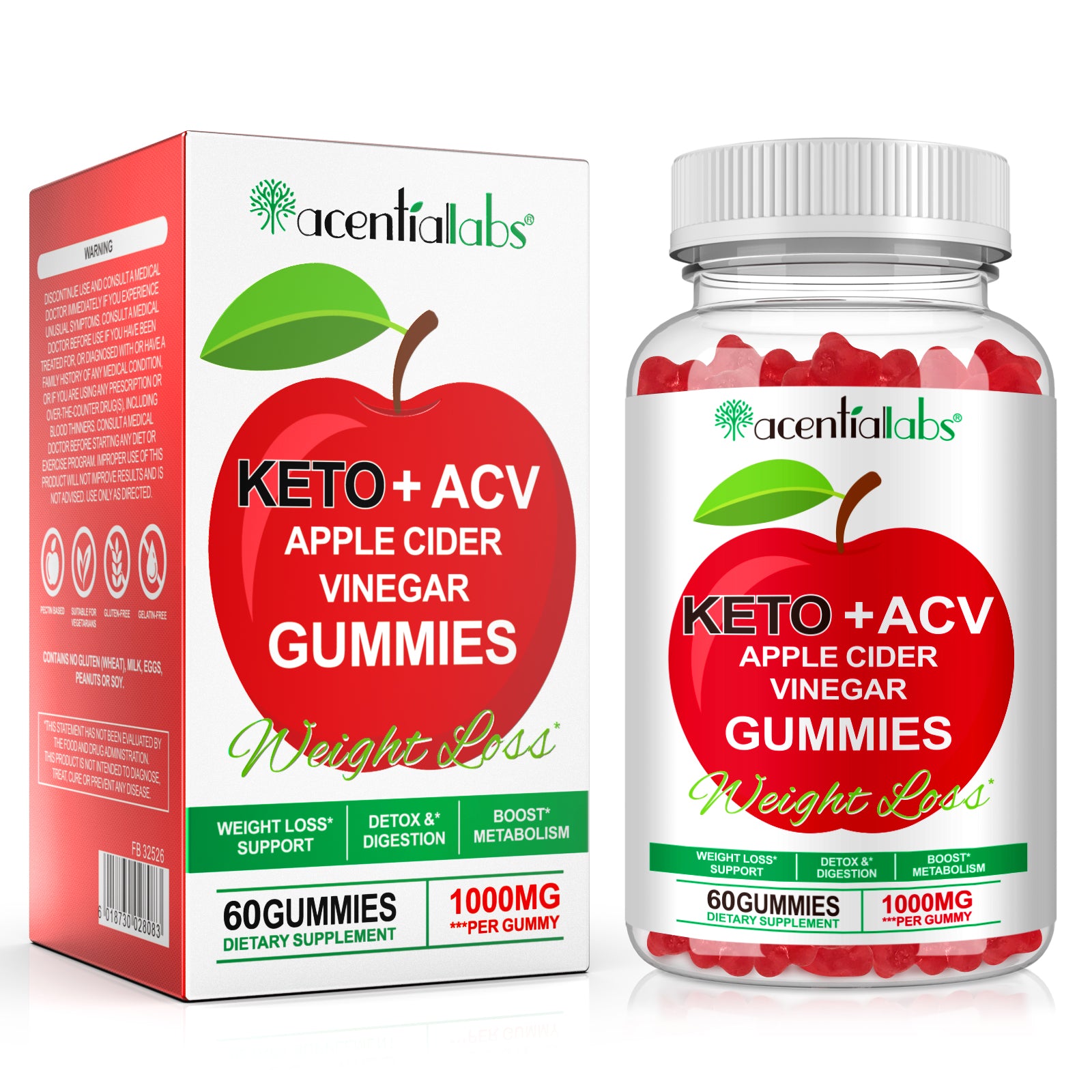 Golden Nuts Appelazijn Gummies van Mijn winkel, verpakking met 60 vegan capsules van 1000 mg, ideaal voor een gezonde levensstijl en welzijn.