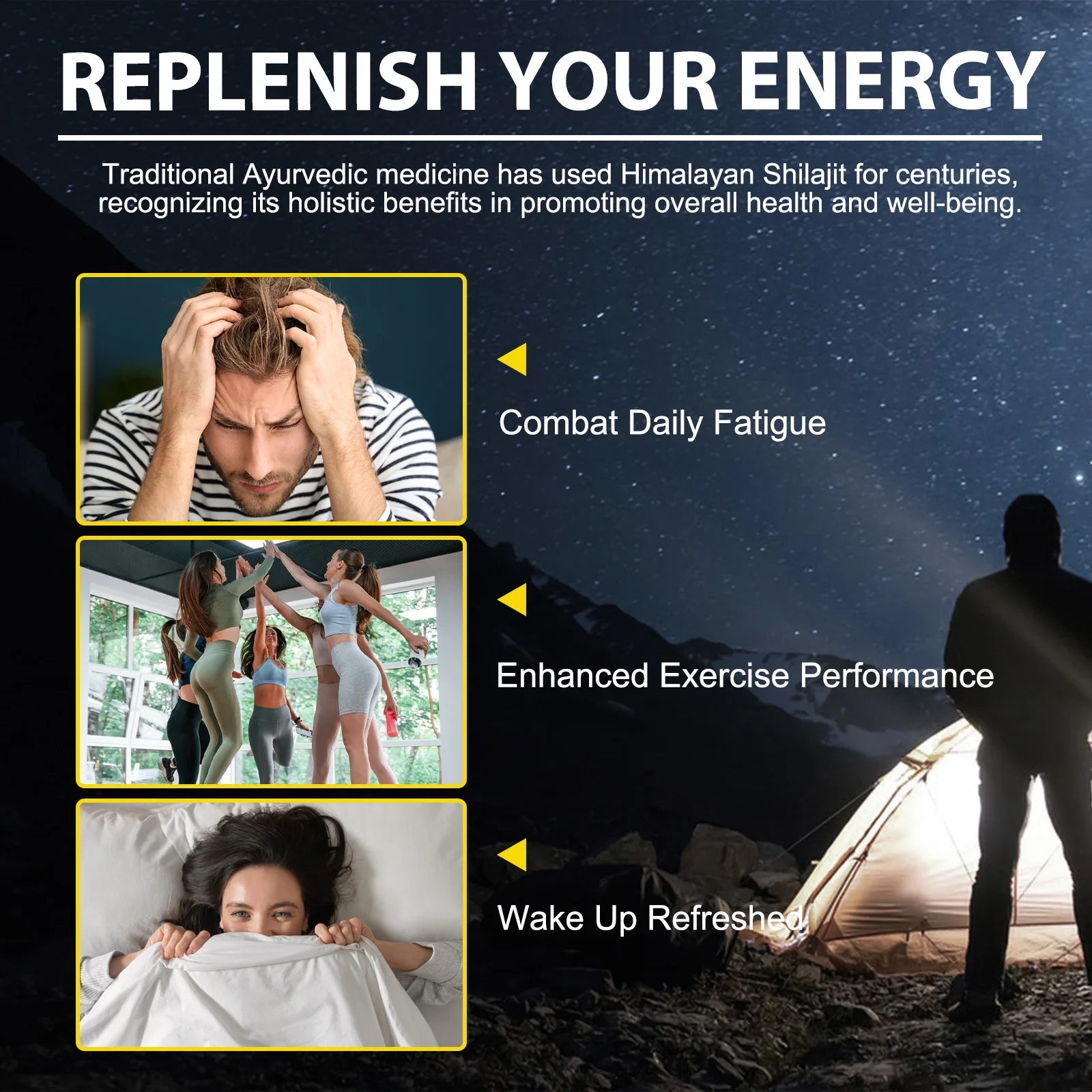 Informatie over de voordelen van Shilajit Resin van Mijn winkel, gericht op energiek voelen, verbeterde prestaties en herstel.