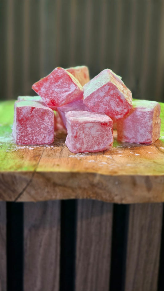 Turks Fruit blokjes rozen smaak