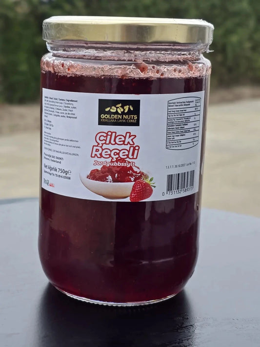 Biologische Aardbeienjam 750g - Rijke Fruitige Smaak Zonder Kunstmatige Additieven - Golden Nuts