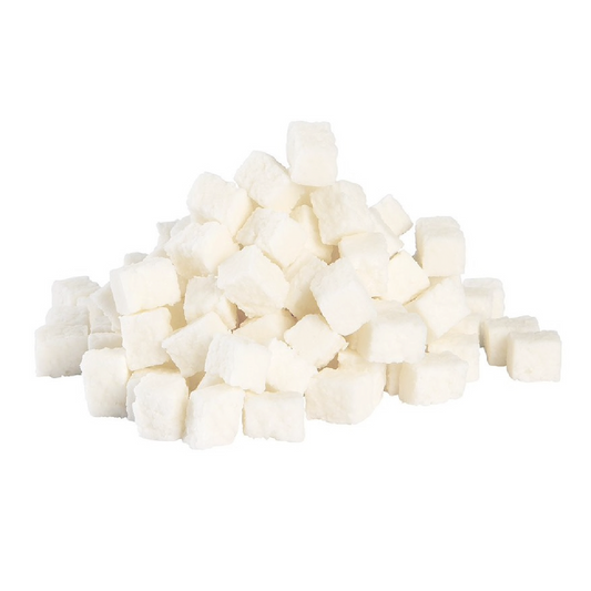 Gedroogde kokos blokjes, perfect voor snacken en bakken