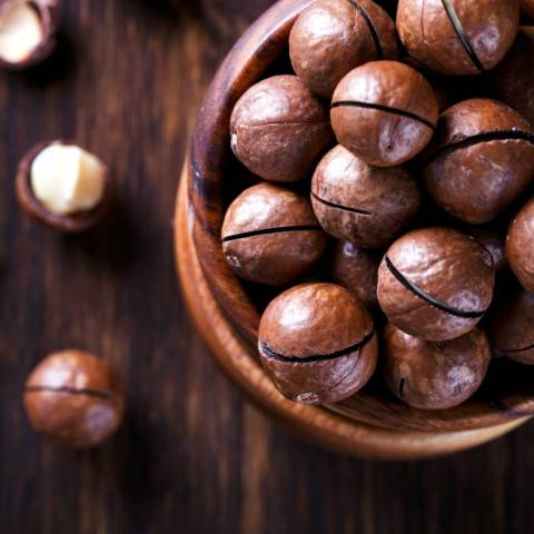 Macadamia in dop geroosterd en gezout