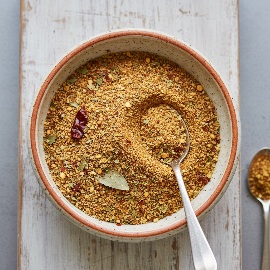 Patat kruiden in een kom