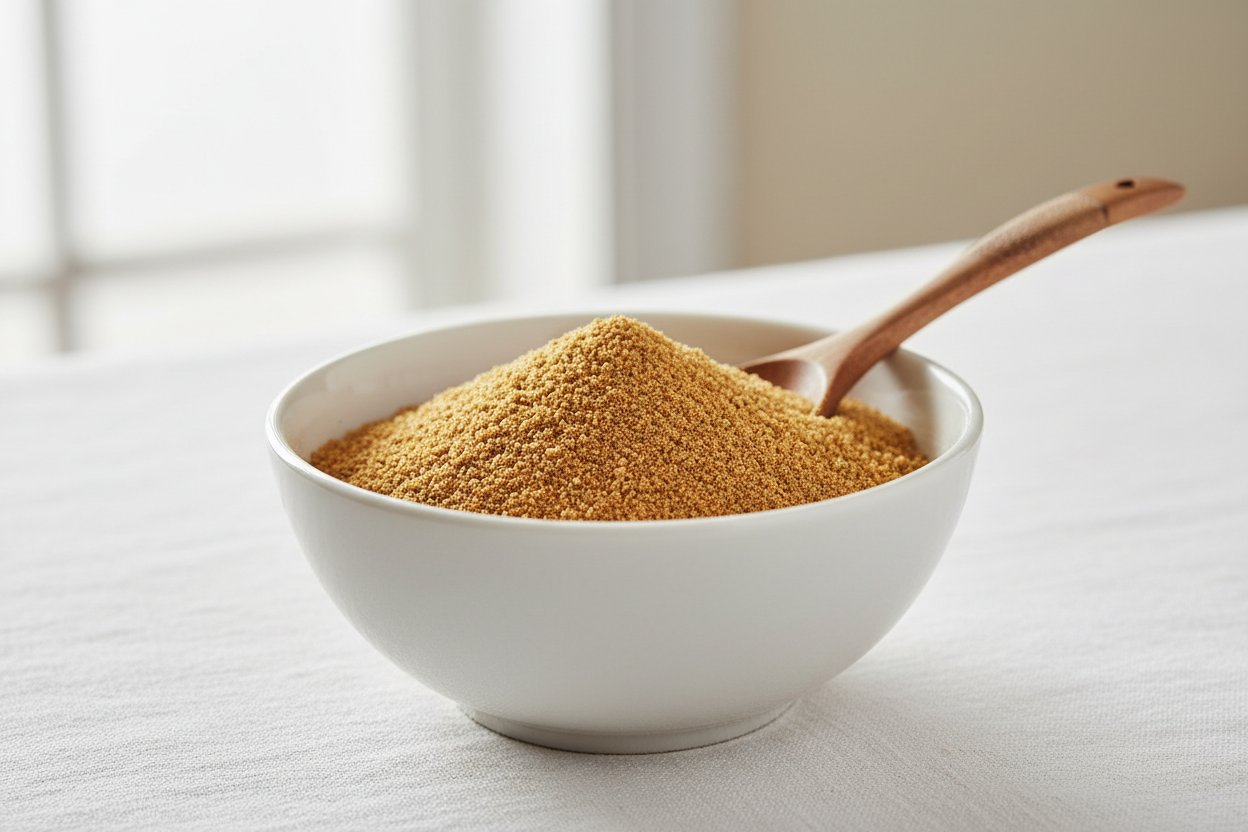 Uien poeder in een kom